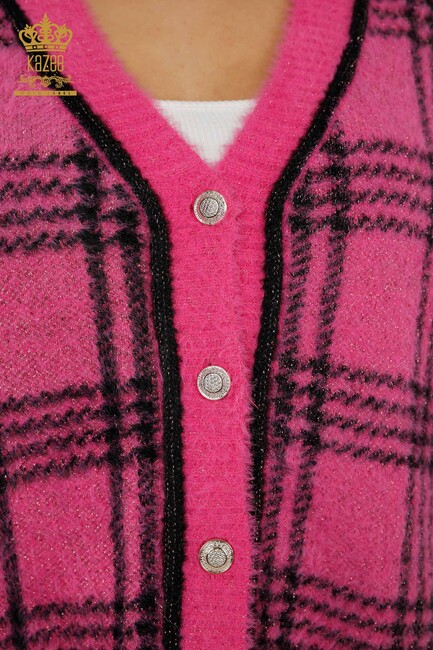 Women's Cardigan Buttoned Fuchsia - 30177 | KAZEE - Thumbnail