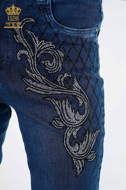 Women's Jeans Patterned Blue - 3542 | KAZEE - Thumbnail