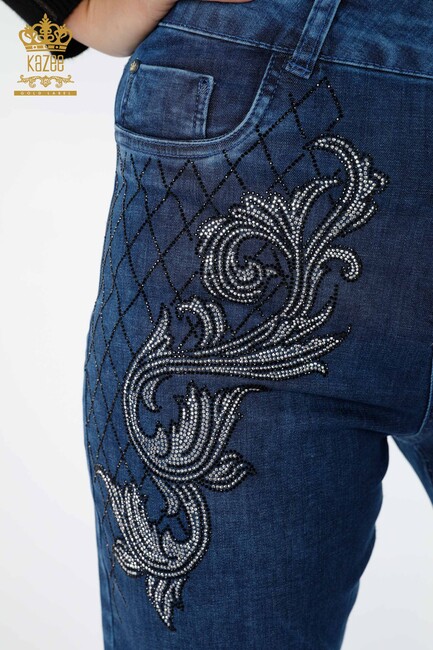 Women's Jeans Patterned Blue - 3542 | KAZEE - Thumbnail