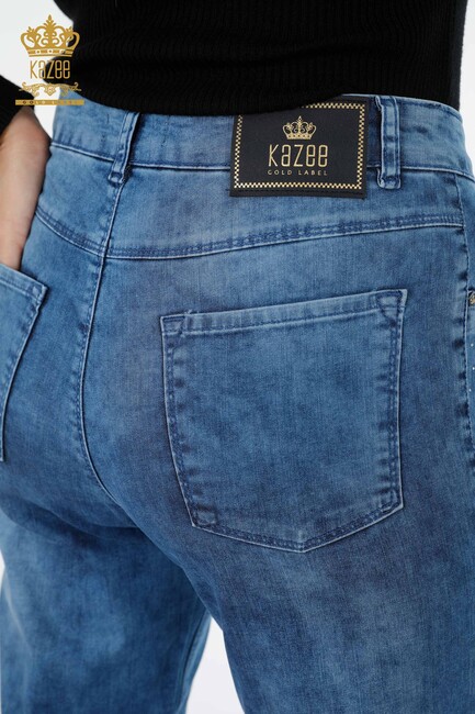 Women's Jeans Pocket Detailed Blue - 3483 | KAZEE - Thumbnail