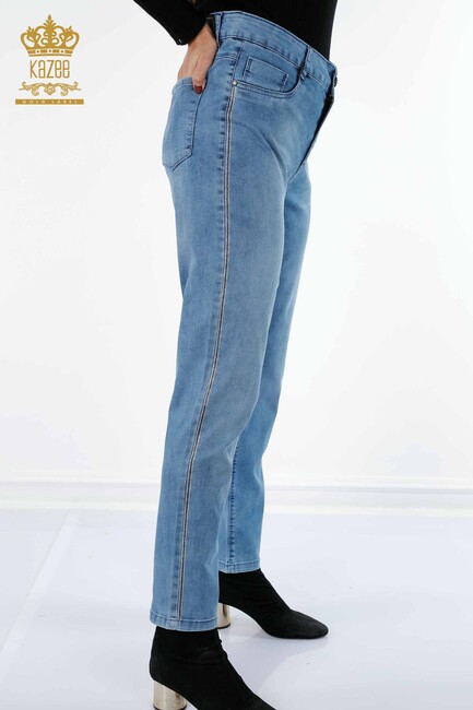 Women's Jeans Pocket Detailed Blue - 3556 | KAZEE - Thumbnail