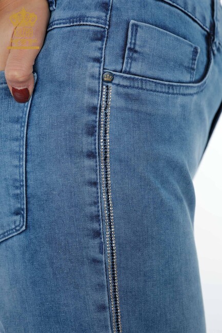 Women's Jeans Pocket Detailed Blue - 3556 | KAZEE - Thumbnail