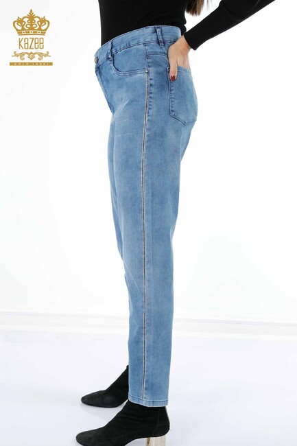 Women's Jeans Pocket Detailed Blue - 3556 | KAZEE - Thumbnail