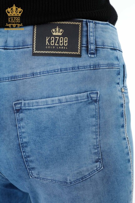 Women's Jeans Pocket Detailed Blue - 3556 | KAZEE - Thumbnail