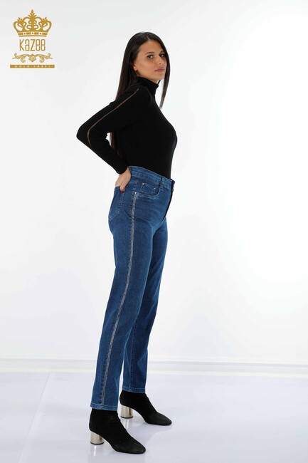 Women's Jeans Pocket Detailed Blue - 3571 | KAZEE - Thumbnail