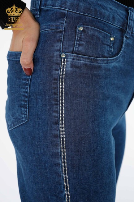 Women's Jeans Pocket Detailed Blue - 3571 | KAZEE - Thumbnail