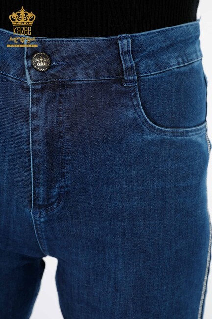 Women's Jeans Pocket Detailed Blue - 3571 | KAZEE - Thumbnail