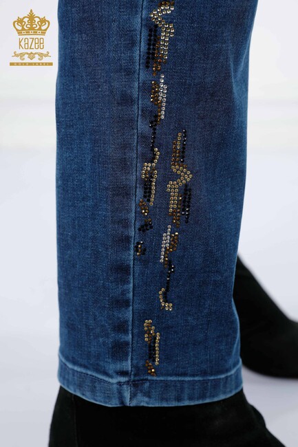 Women's Jeans Pocket Detailed Navy Blue - 3544 | KAZEE - Thumbnail