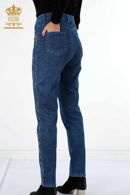 Women's Jeans Pocket Detailed Navy Blue - 3544 | KAZEE - Thumbnail