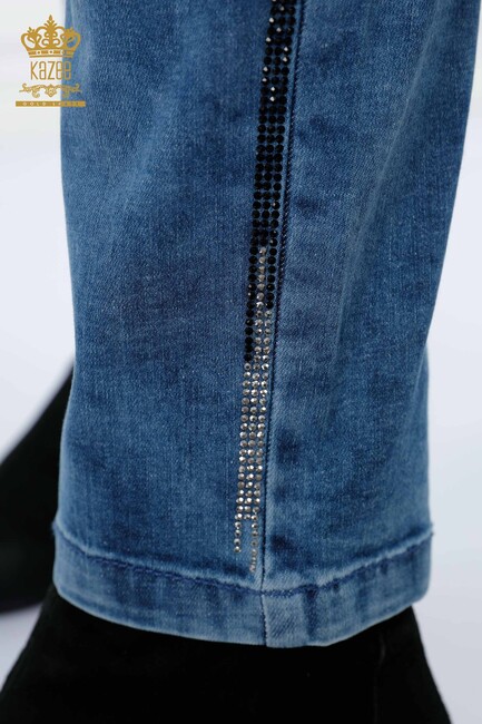 Women's Jeans Stone Embroidered Blue - 3552 | KAZEE - Thumbnail