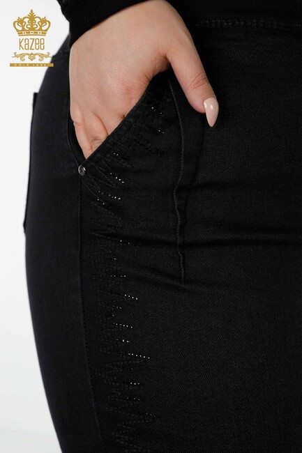 Women's Jeans Tie Black - 3654 | KAZEE - Thumbnail