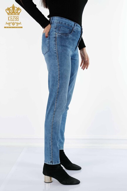 Women's Jeans Wing Detailed Blue - 3553 | KAZEE - Thumbnail