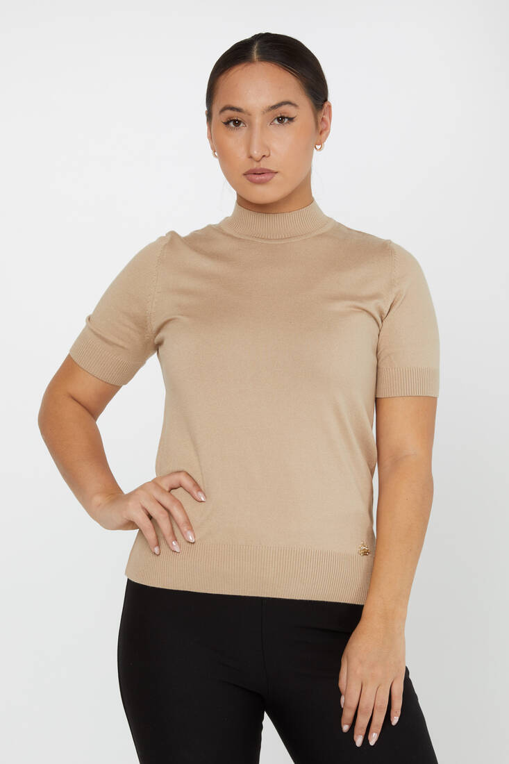 Women's Knitwear American Model Basic Beige - 14541 | KAZEE