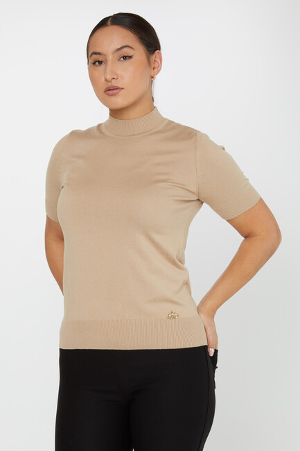 Women's Knitwear American Model Basic Beige - 14541 | KAZEE - Thumbnail