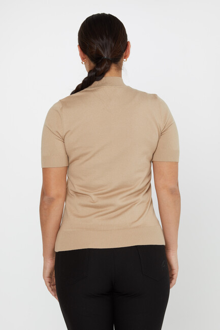 Women's Knitwear American Model Basic Beige - 14541 | KAZEE - Thumbnail