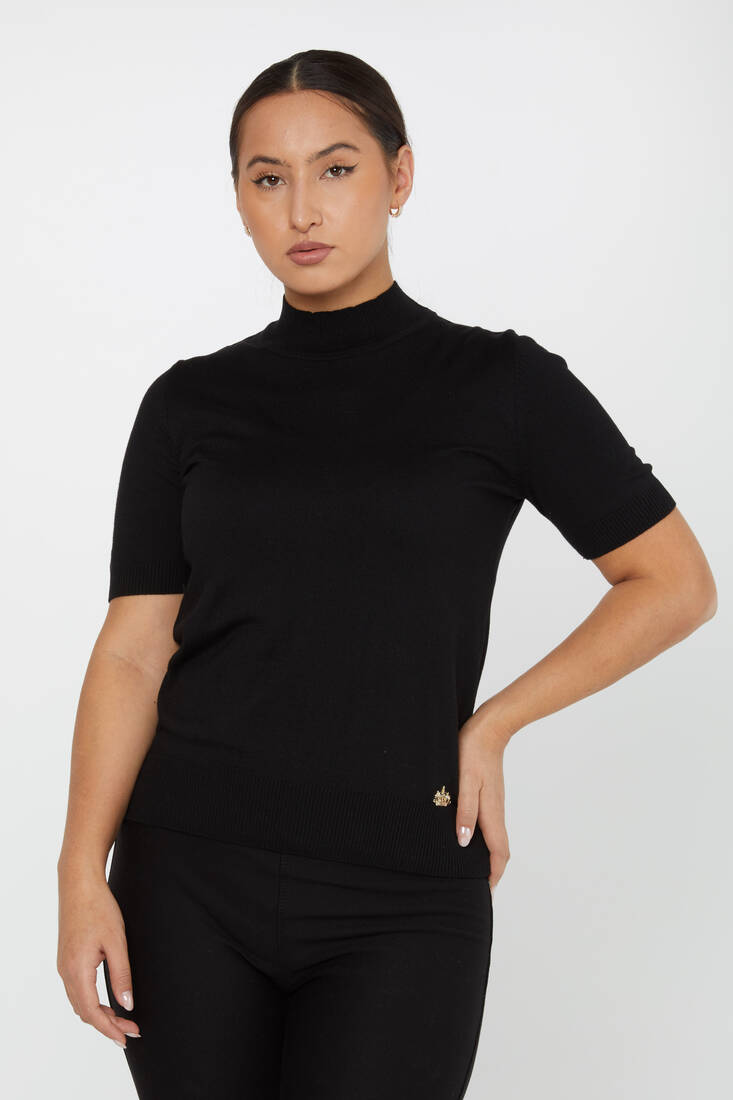 Women's Knitwear American Model Basic Black - 14541 | KAZEE