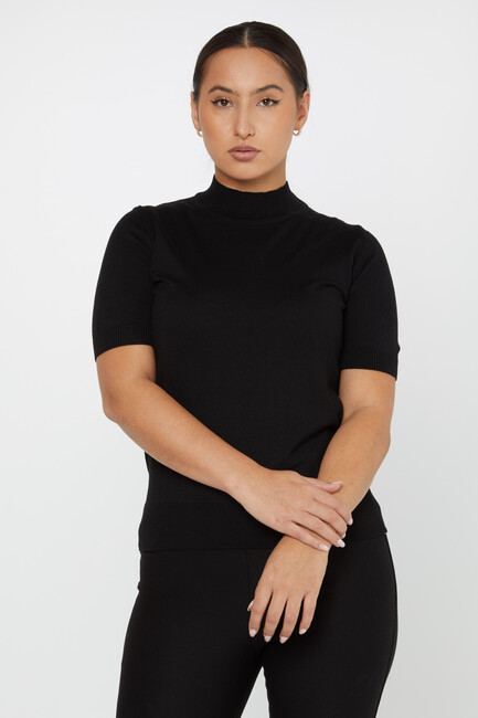 Women's Knitwear American Model Basic Black - 14541 | KAZEE - Thumbnail