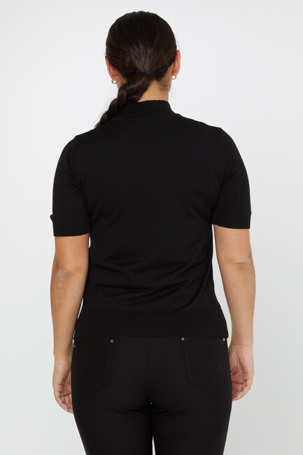 Women's Knitwear American Model Basic Black - 14541 | KAZEE - Thumbnail