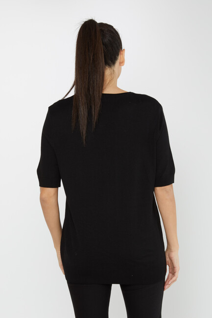 Women's Knitwear American Model Basic Black - 16271 | KAZEE - Thumbnail