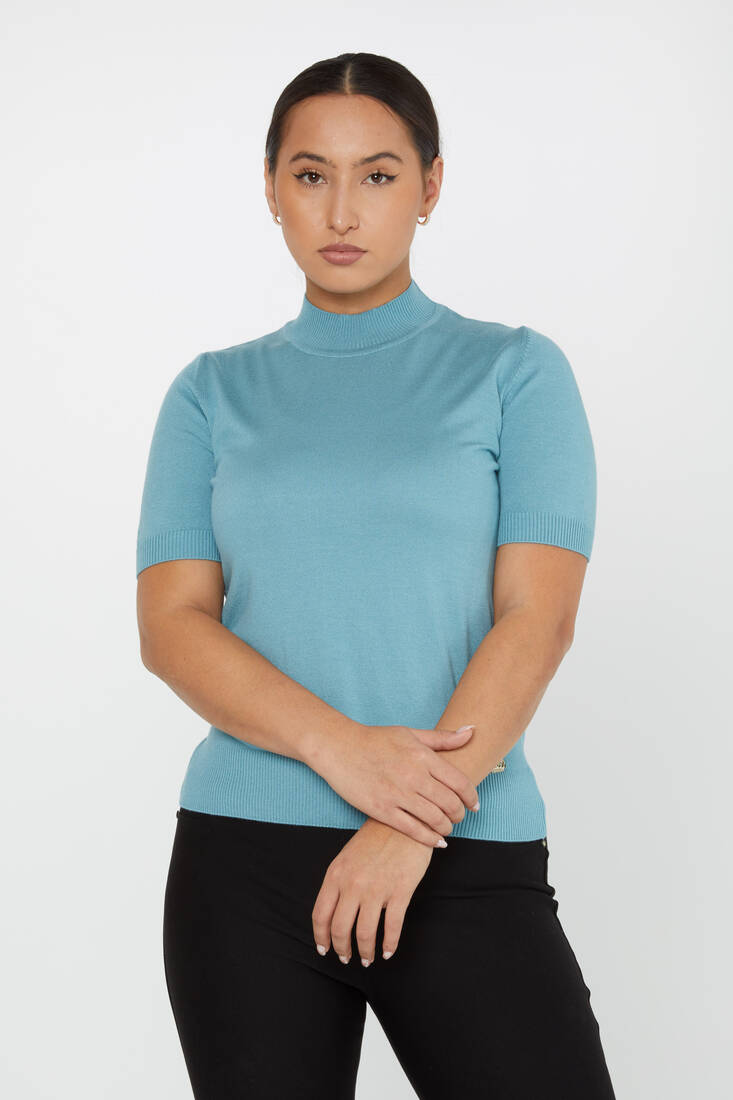 Women's Knitwear American Model Basic Blue - 14541 | KAZEE