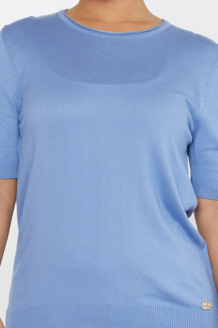 Women's Knitwear American Model Basic Blue - 16271 | KAZEE - Thumbnail