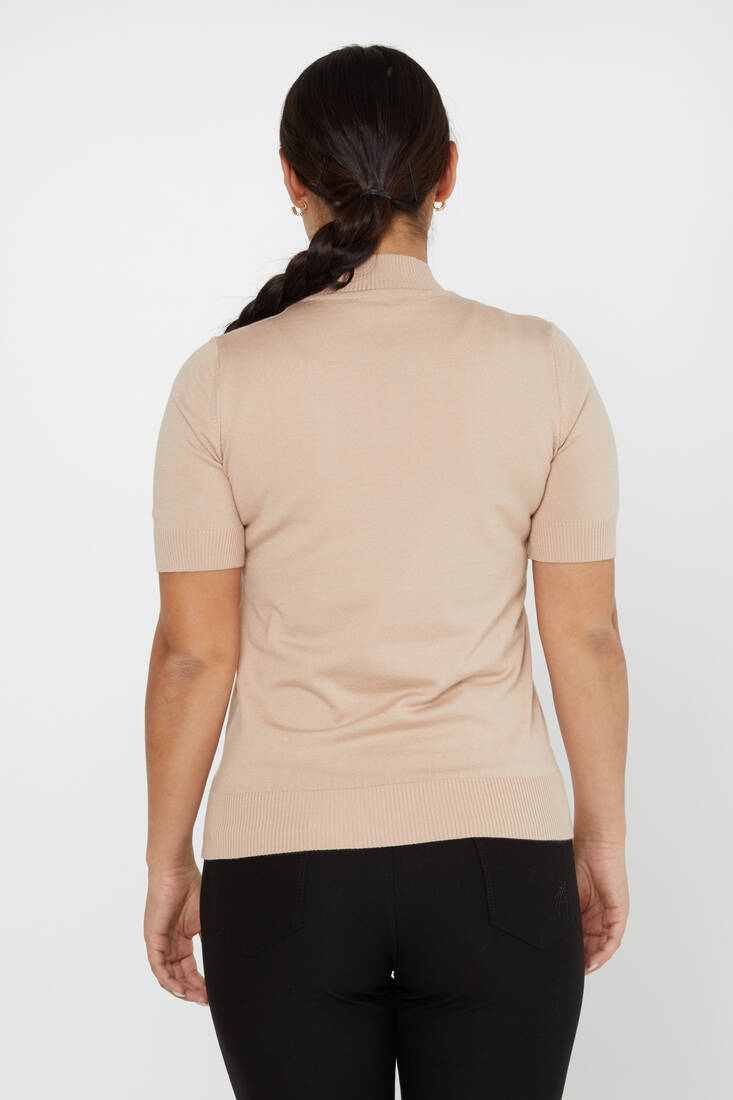 Women's Knitwear American Model Basic Bone - 14541 | KAZEE