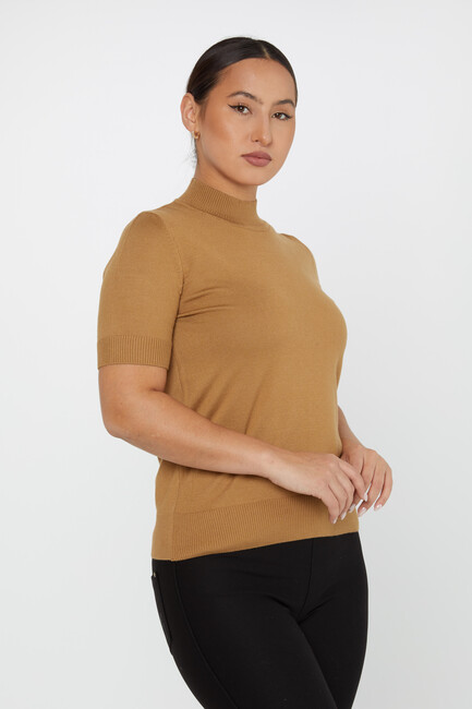 Women's Knitwear American Model Basic Camel - 14541 | KAZEE - Thumbnail