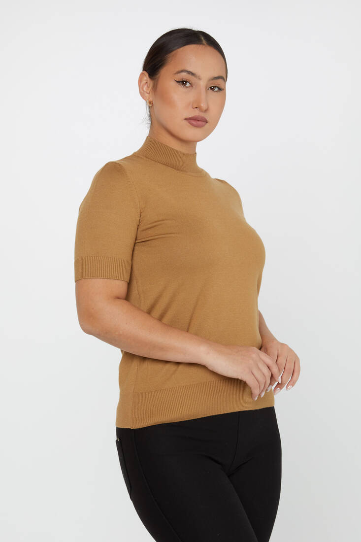 Women's Knitwear American Model Basic Camel - 14541 | KAZEE