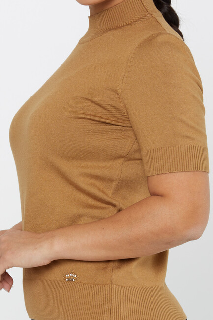 Women's Knitwear American Model Basic Camel - 14541 | KAZEE - Thumbnail