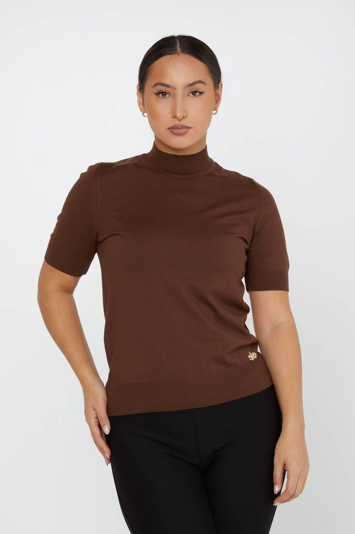 Women's Knitwear American Model Basic Brown - 14541 | KAZEE