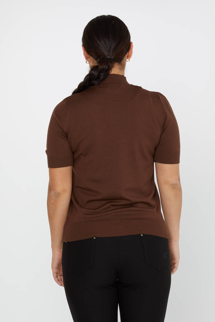 Women's Knitwear American Model Basic Brown - 14541 | KAZEE