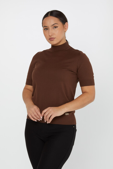 Women's Knitwear American Model Basic Brown - 14541 | KAZEE - Thumbnail