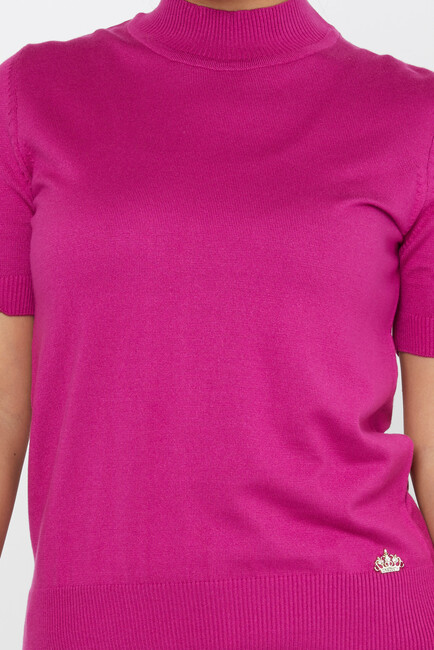 Women's Knitwear American Model Basic Dark Fuchsia - 14541 | KAZEE - Thumbnail