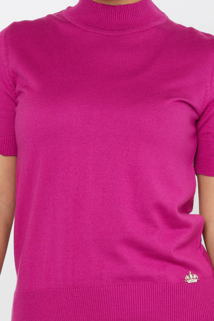 Women's Knitwear American Model Basic Dark Fuchsia - 14541 | KAZEE