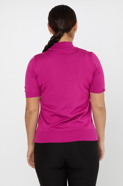 Women's Knitwear American Model Basic Dark Fuchsia - 14541 | KAZEE - Thumbnail