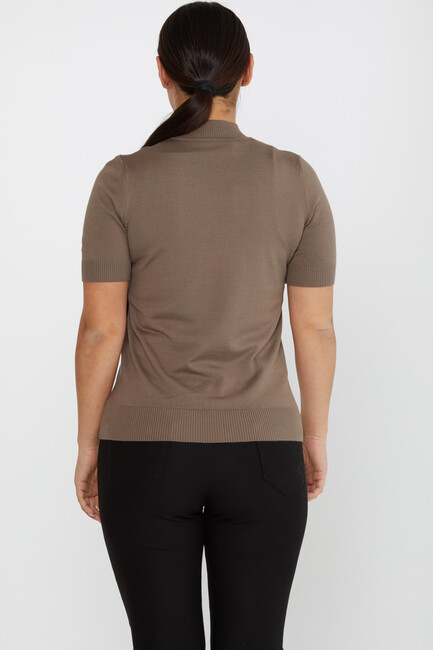 Women's Knitwear American Model Basic Dark Mink - 14541 | KAZEE - Thumbnail