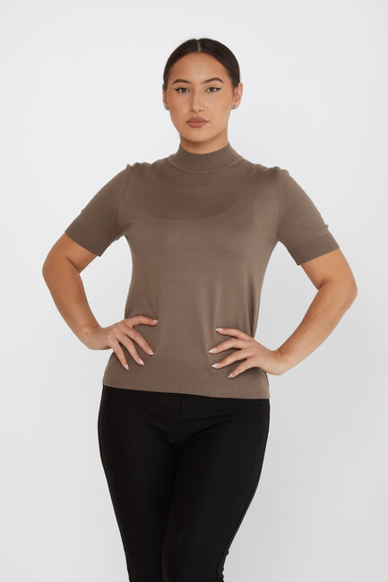 Women's Knitwear American Model Basic Dark Mink - 14541 | KAZEE - Thumbnail