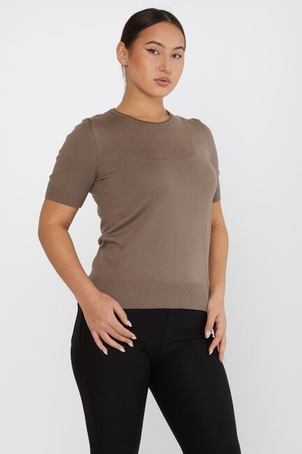 Women's Knitwear American Model Basic Dark Mink - 15943 | KAZEE - Thumbnail