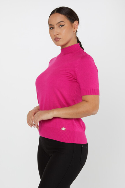 Women's Knitwear American Model Basic Fuchsia - 14541 | KAZEE - Thumbnail