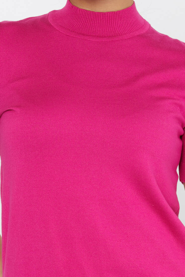 Women's Knitwear American Model Basic Fuchsia - 14541 | KAZEE