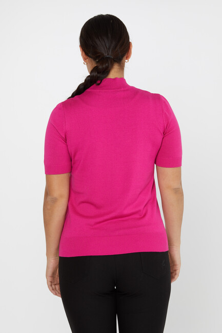 Women's Knitwear American Model Basic Fuchsia - 14541 | KAZEE - Thumbnail