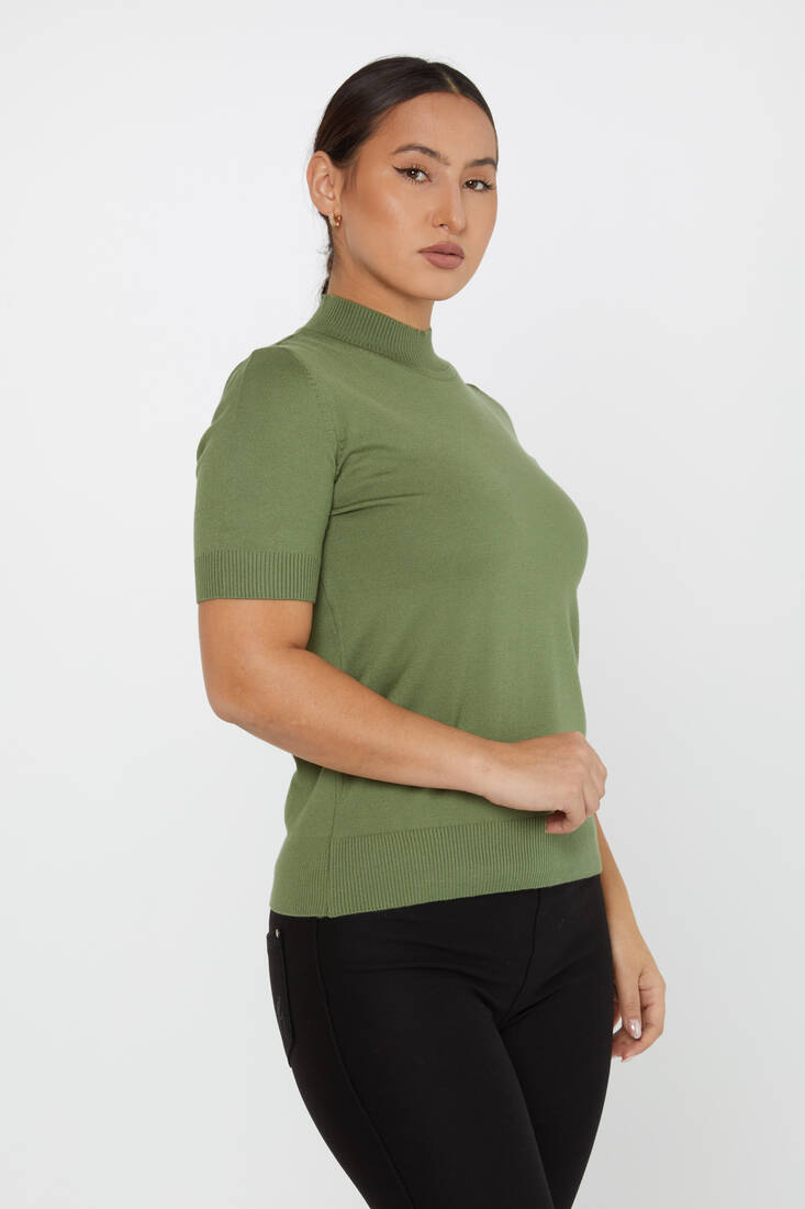 Women's Knitwear American Model Basic Khaki - 14541 | KAZEE