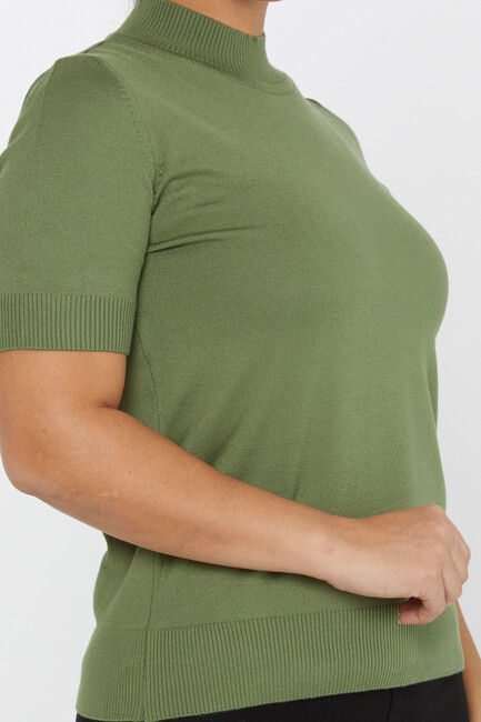 Women's Knitwear American Model Basic Khaki - 14541 | KAZEE - Thumbnail