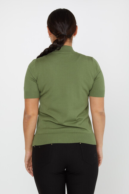 Women's Knitwear American Model Basic Khaki - 14541 | KAZEE - Thumbnail