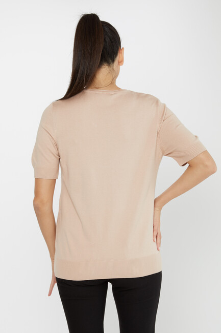 Women's Knitwear American Model Basic Light Beige - 16271 | KAZEE - Thumbnail