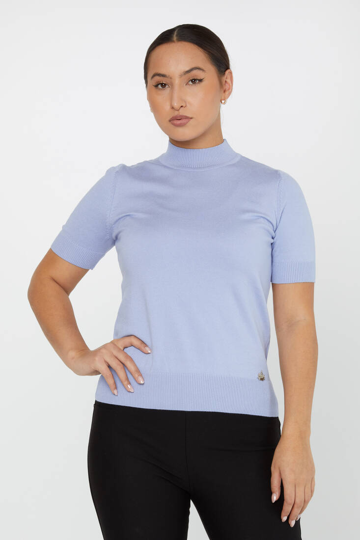 Women's Knitwear American Model Basic Light Blue - 14541 | KAZEE