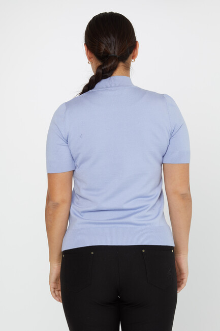 Women's Knitwear American Model Basic Light Blue - 14541 | KAZEE - Thumbnail