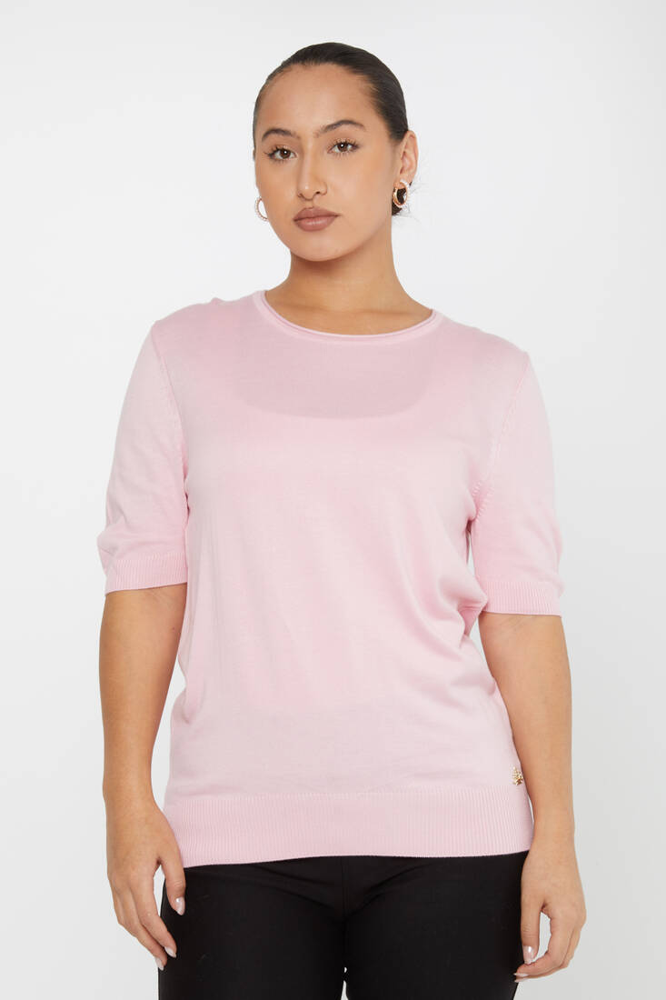 Women's Knitwear American Model Basic Light Pink - 16271 | KAZEE