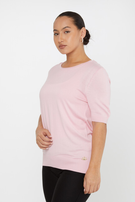 Women's Knitwear American Model Basic Light Pink - 16271 | KAZEE - Thumbnail