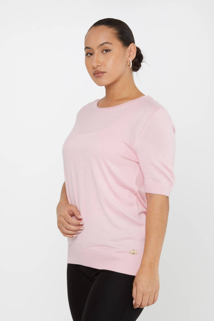 Women's Knitwear American Model Basic Light Pink - 16271 | KAZEE